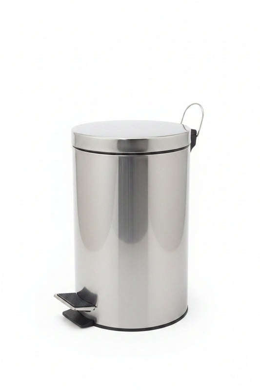 Lixeira Redonda Inox com Pedal 12 Litros Bigsul – Balde Removível