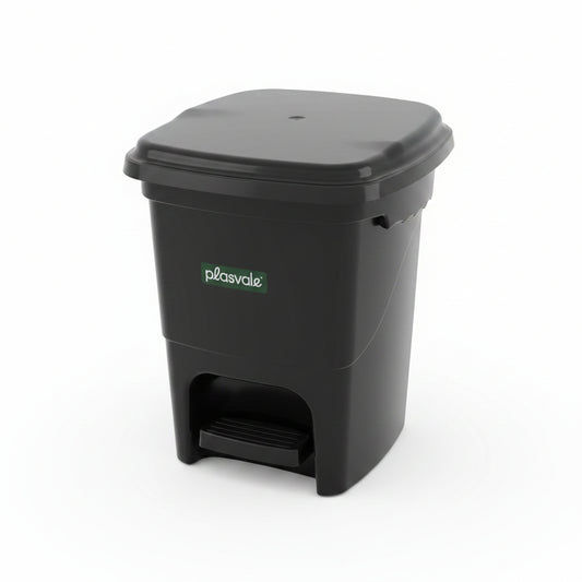 Lixeira Quadrada com Pedal 15L Plasvale — Polipropileno Livre de BPA