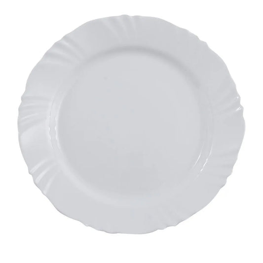 Conjunto 4 Pratos Rasos Duralex Opaline Pétala 25,5 cm – Vidro Temperado Branco Resistente e Sofisticado