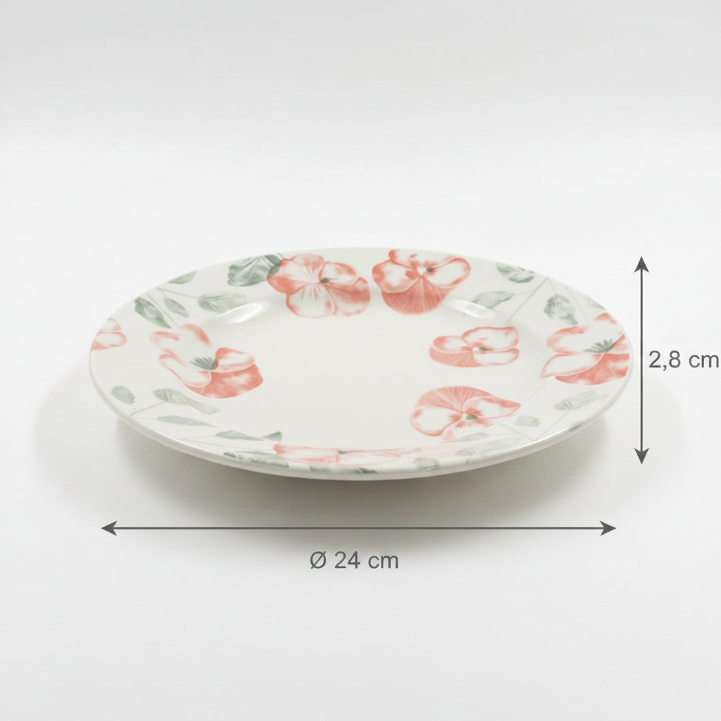 Prato Raso 24cm Donna Holambra | Oxford Biona | Cerâmica Floral