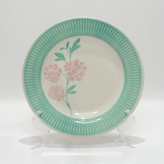 Prato Raso 24 cm Donna Bloom com Borda Verde – Oxford Biona | Cerâmica Floral