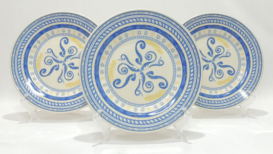 Prato Raso 26 cm Grano Azul e Amarelo – Oxford Biona | Cerâmica