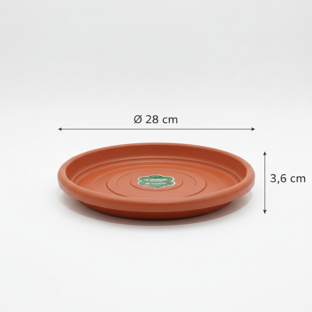 Prato para Vaso de Planta Redondo 28cm Marrom Sanremo Boulevard com Proteção UV