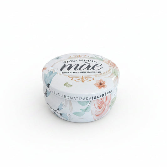 Vela Aromática Gardênia em Lata – Para Minha Mãe com Carinho | Cera de Soja 55 g Brasfoot