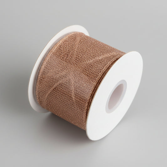 Fita Aramada com Costura Rosê 6,3 cm x 9,14 m FlorArte