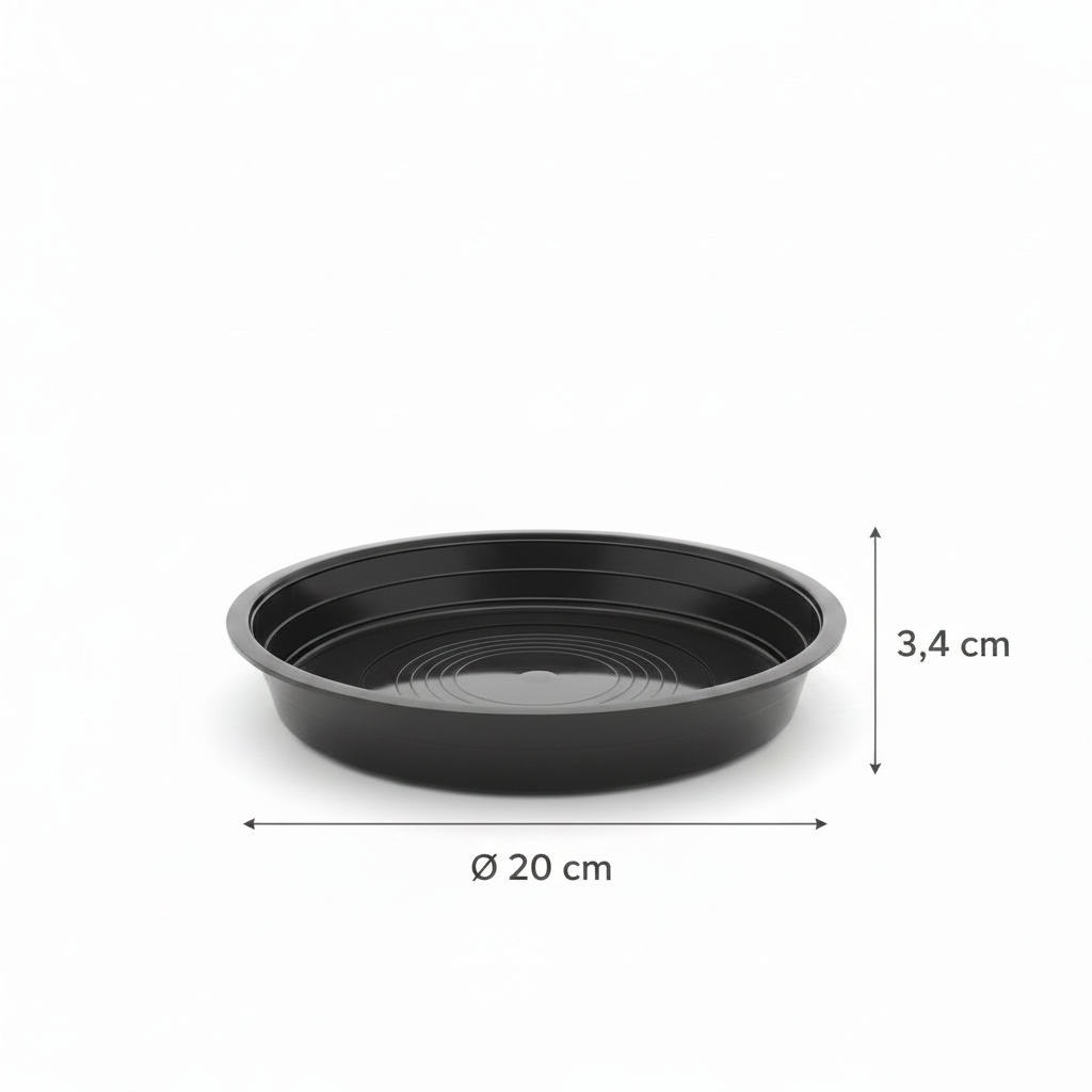 Prato para Vaso de Planta Nº 2 Preto 20 x 3,4 cm – Gibafer