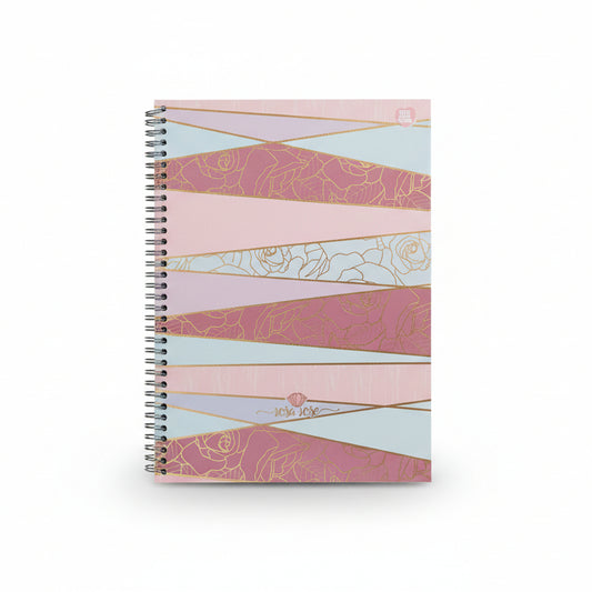 Caderno Universitário Animativa Rosa Rose 1 Matéria 80 Folhas Capa Dura Espiral 200x275mm