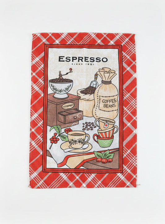 Pano de Copa Felpudo Döhler Coffee 04 45x65cm 240 g/m² 100% Algodão Alta Absorção | Estampas Sortidas
