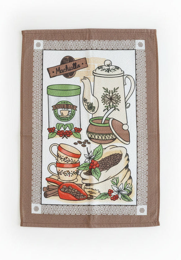 Pano de Copa Felpudo Döhler Coffee 04 45x65cm 240 g/m² 100% Algodão Alta Absorção | Estampas Sortidas