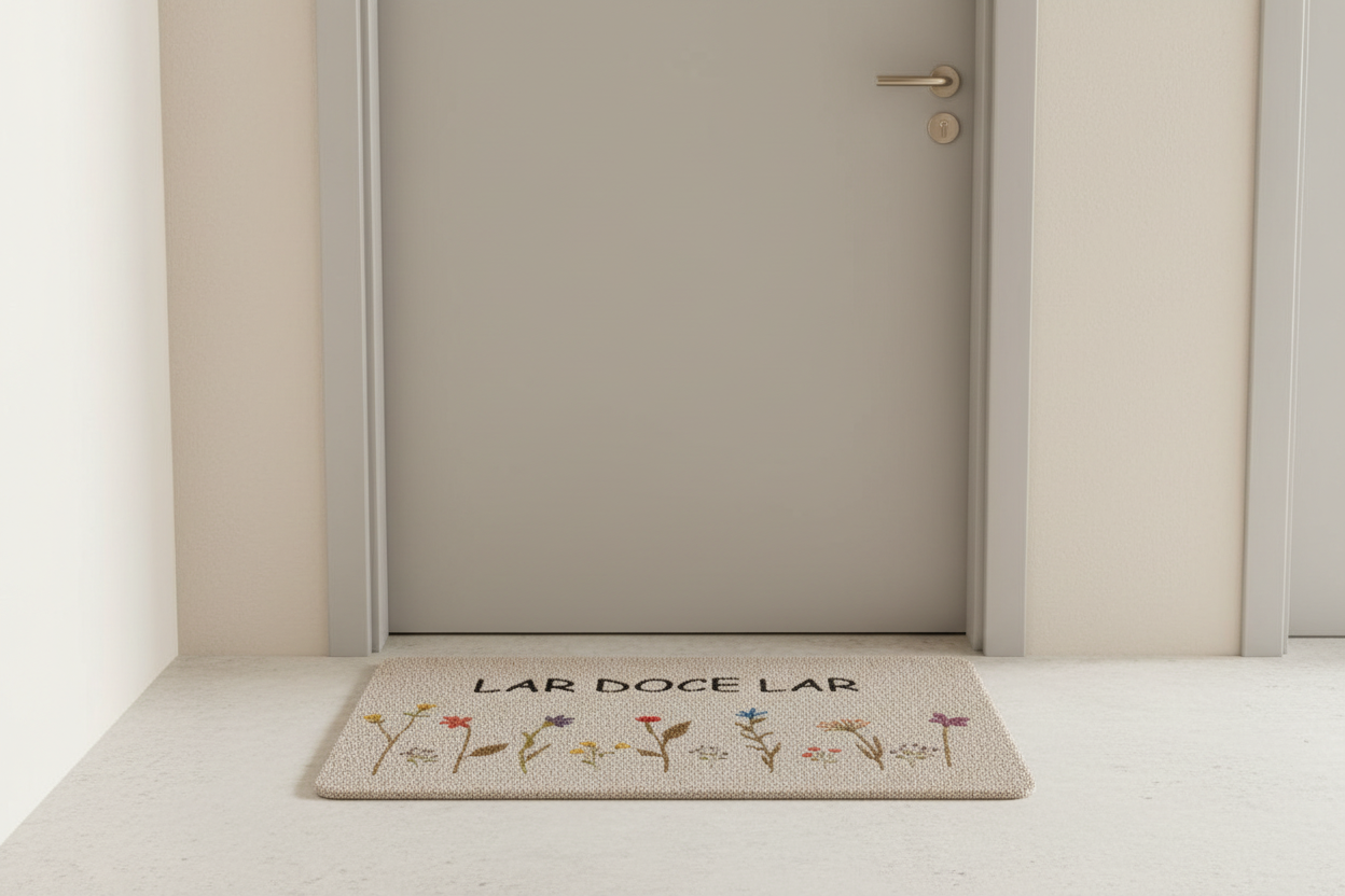Tapete de Porta Lar Doce Lar 38x58cm | Vinyl Print | Niazitex