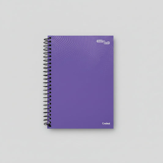 Caderno Pequeno 1/4 Essenciale Credeal – Capa Dura, 80 Folhas Pautadas, Espiral