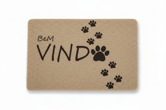 Tapete de Porta Vinyl Patinhas Pet | Bem-Vindo | 38 x 58 cm | Niazitex