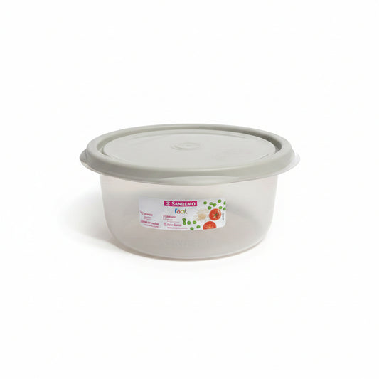 Pote Redondo Plástico 1,3L Sanremo Fácil – Hermético, Micro-ondas e Freezer