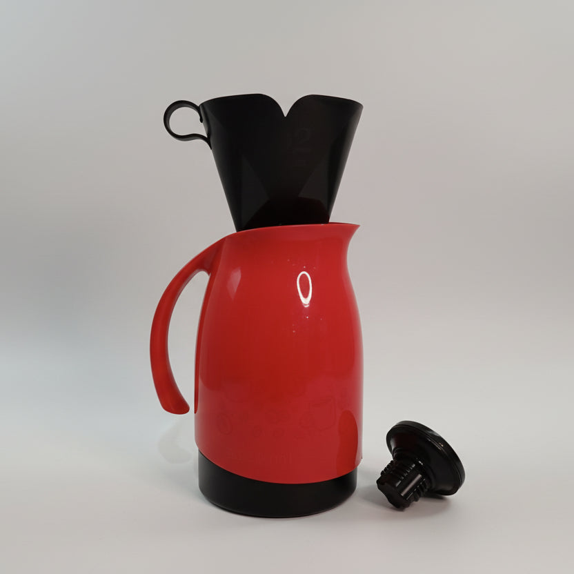 Conjunto Garrafa Térmica 700 ml + Suporte Filtro 102 | Vermelho | Bule Térmico BPA-Free