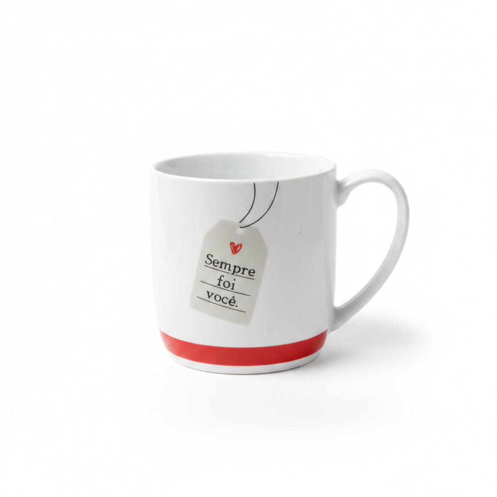 Caneca de Porcelana Urban 300ml “Ao Seu Lado É Onde Eu Quero Estar” | Brasfoot Presentes