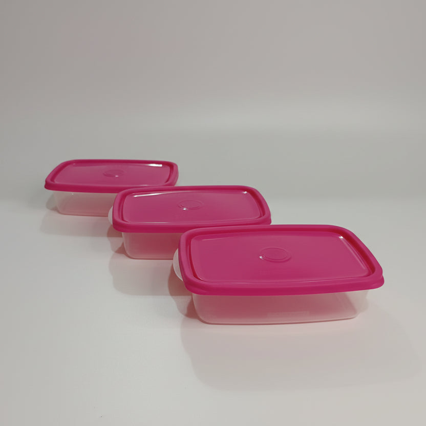 Kit 3 Potes Sanremo 785ml Rosa Hermético, Livre de BPA, Micro-ondas/Freezer