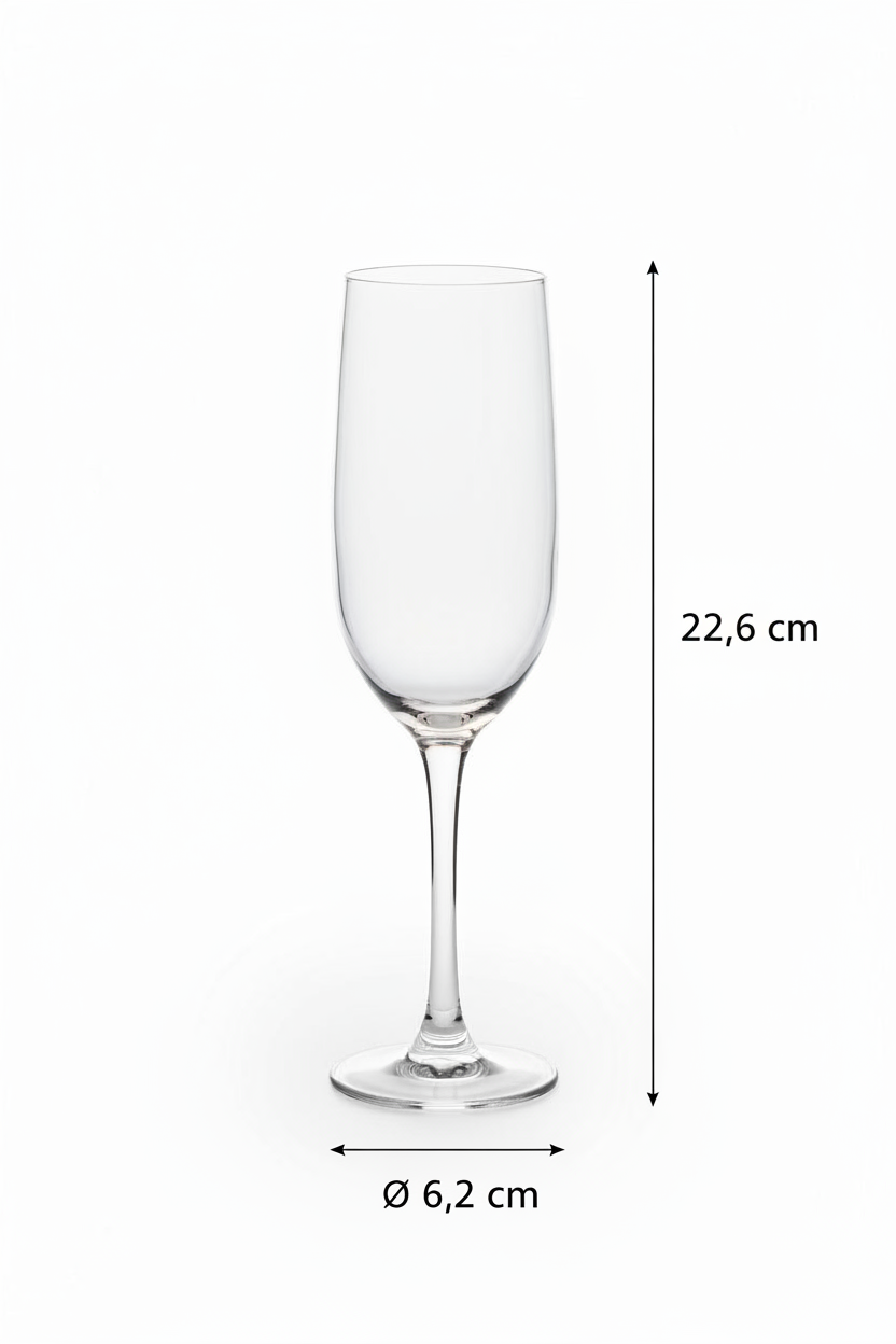 Taça de Champagne Nadir Imperatriz 220ml – Formato Flute | Vidro Cristalino