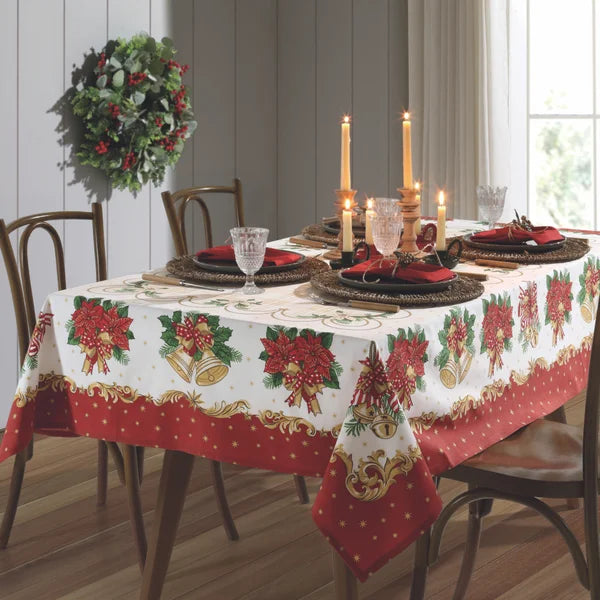 Toalha de Mesa de Natal 8 Lugares 1,60 m x 2,50 m Athenas Estampado Natal 107 | Dohler