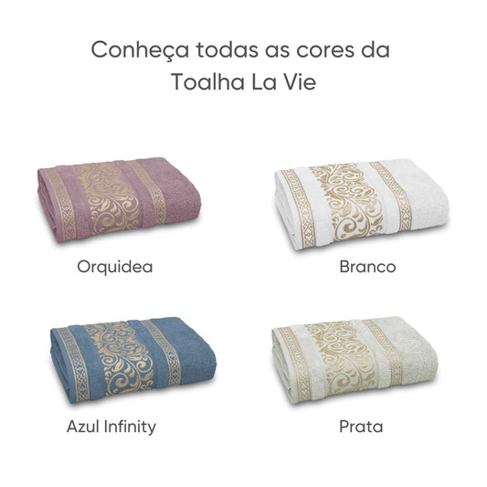 Toalha de Rosto La Vie 50×80 cm – 100% Algodão 450 g/m² | Barra Aveludada Appel