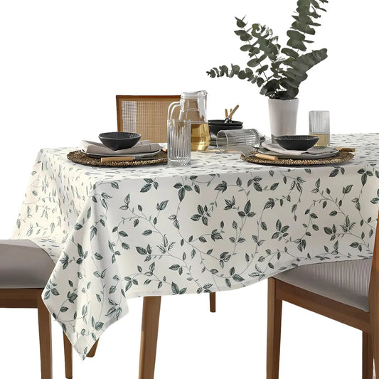 Toalha de Mesa Döhler Clean Athenas Botânica 4 Lugares 1,40×1,40 m – 50% Algodão/50% Poliéster – Proteção Fácil-Limpeza