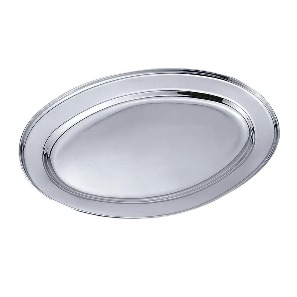 Travessa Oval Funda Aço Inox 35cm BigSul 22655 – Ideal para Saladas, Carnes e Buffet