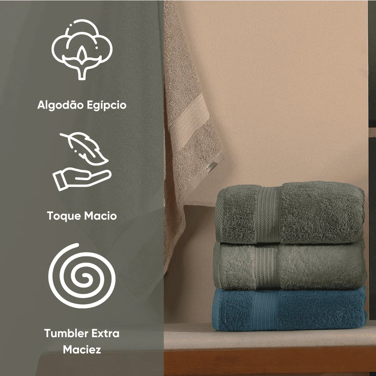 Toalha de Rosto Magnus Appel Home — 100% Algodão Egípcio | 560 g/m² | 50 x 80 cm