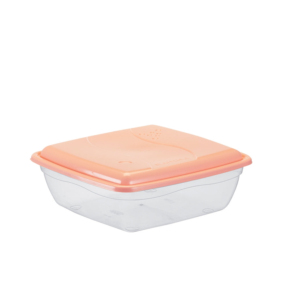 Pote Versátil Quadrado Transparente Tampa Colorida 3,4 Litros | Plásticos Rainha