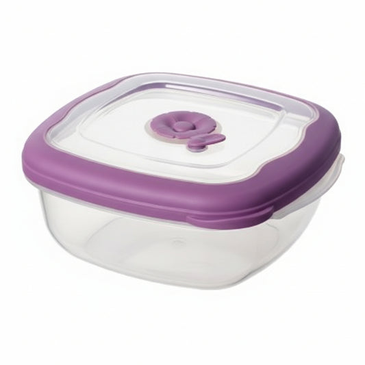Pote Quadrado Sanremo Flor 920 ml | Hermético, Livre de BPA, Válvula para Micro-ondas, Freezer e Lava-louças