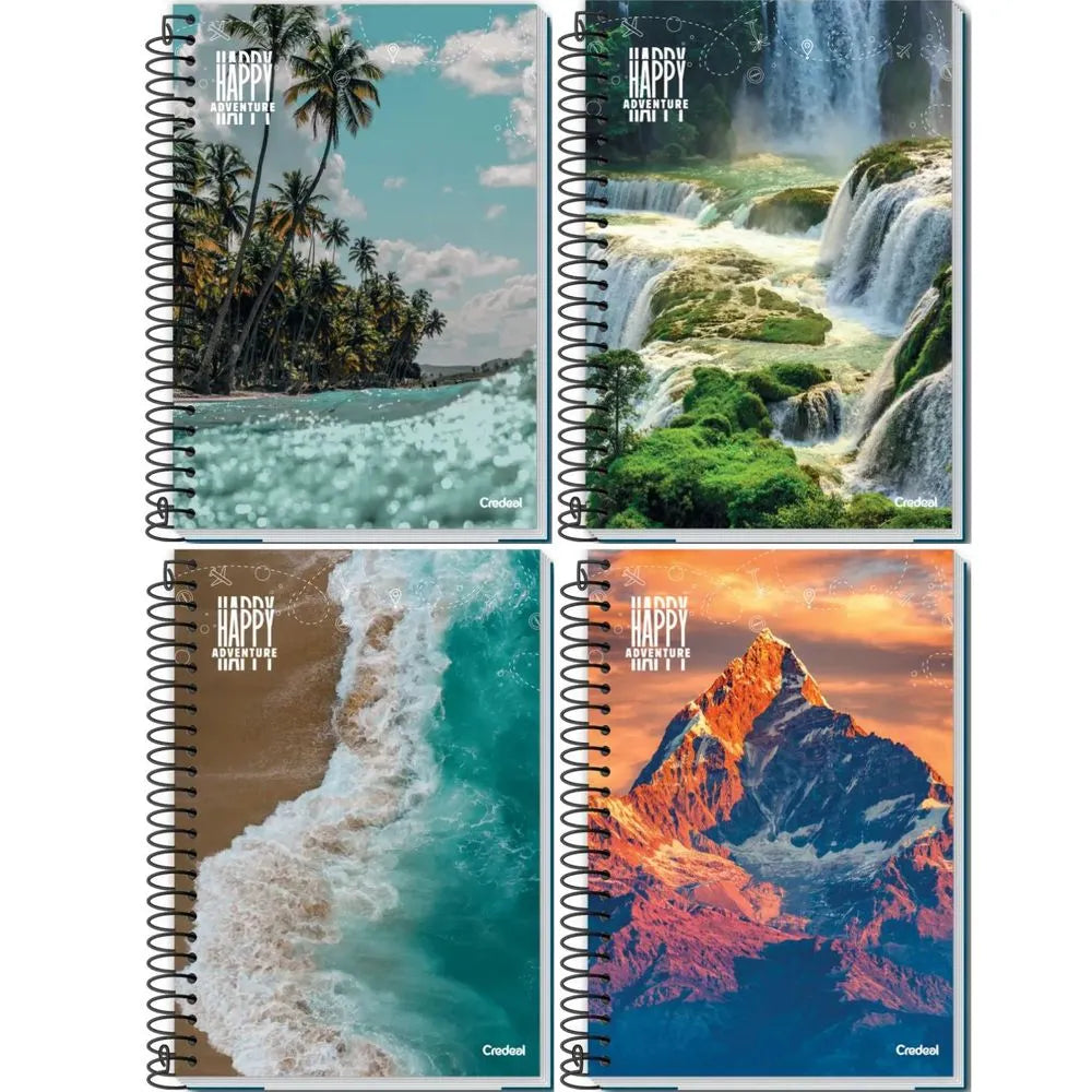 Caderno Credeal Happy Adventure Universitário 1 Matéria 96 Folhas – Capa Dura
