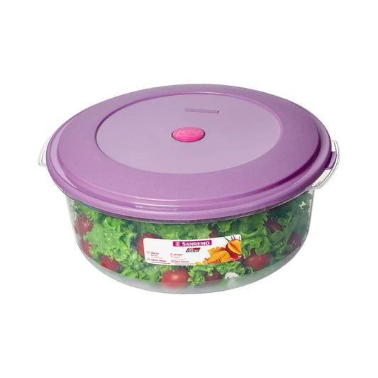 Pote Redondo Hermético Sanremo Vac Freezer 4,45L – Livre de BPA, Micro-ondas & Freezer