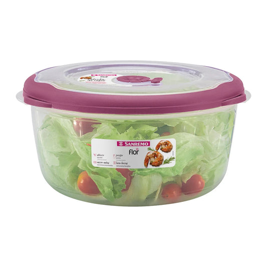 Pote Redondo Hermético 3,2L Sanremo Linha Flor – Vedação de Borracha, Micro-ondas/Freezer