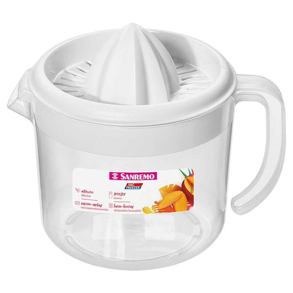 Jarra com Espremedor Sanremo Vac Freezer 1L — Plástico Atóxico (BPA-free), Freezer / Micro-ondas / Lava-louças, Bico Antigotejo