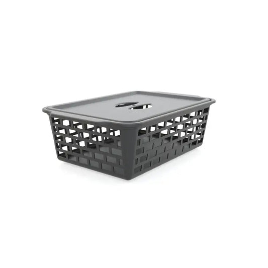 Mini Cesta com Tampa Utility New – Organizador Multiuso em Plástico (19,6×13×6 cm) 1124.1