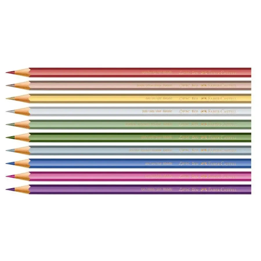 Kit 10 Lápis de Cor Tons Metalicos EcoLápis | Faber-Castell