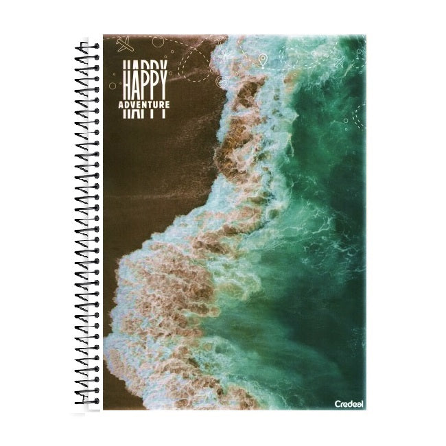 Caderno Happy Adventure 10 Matérias 200 Folhas – Capa Dura Universitário | Credeal