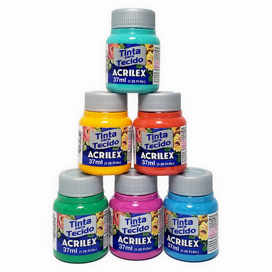 Tinta para Tecido Acrilex Fosca 37 ml – Alta Cobertura