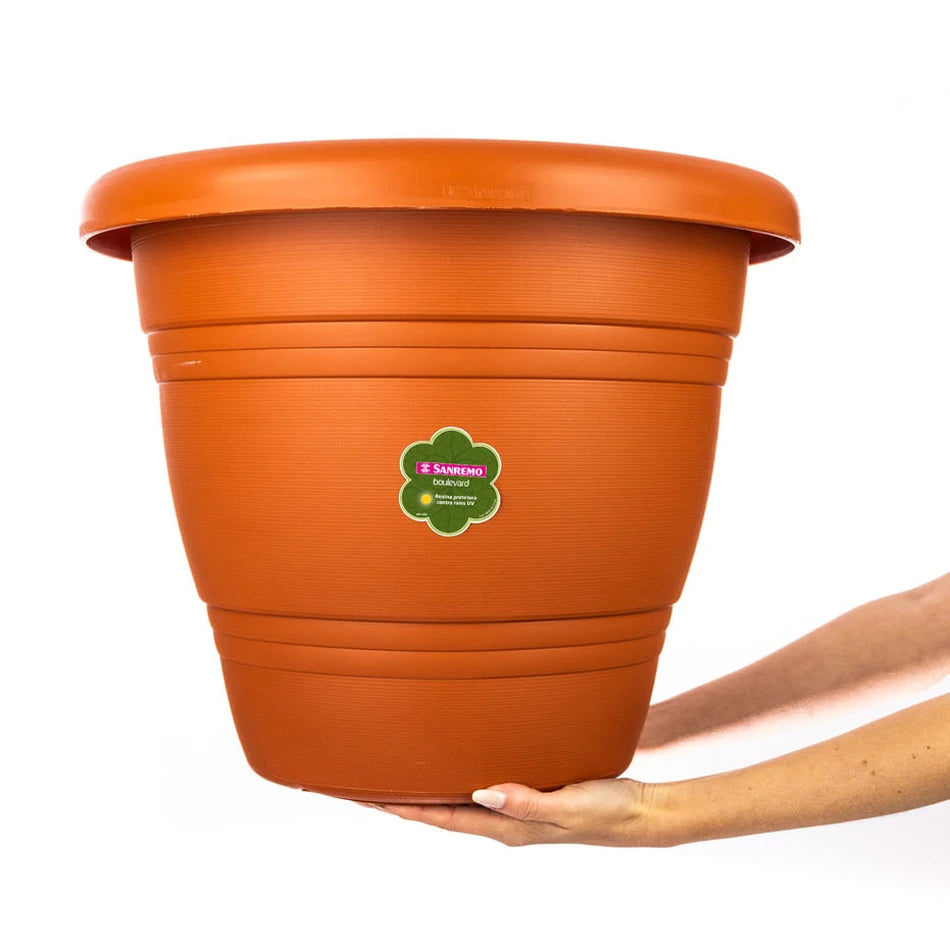 Vaso Redondo Plástico Sanremo 35cm – Linha Boulevard com Proteção UV