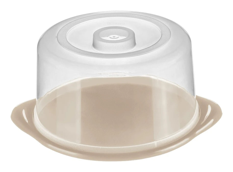 Porta-Bolo Redondo Sanremo 24,4 cm SR335/3 | Plástico | Tampa Transparente