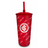 Copo Plástico 500 ml com Canudo | Inter | Brasfoot Presentes