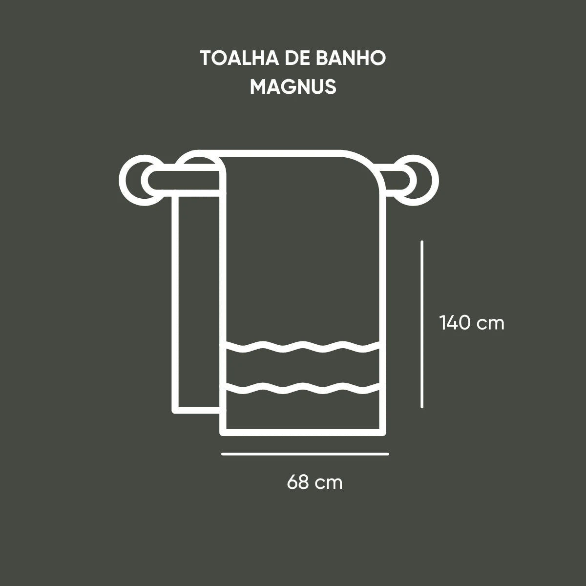 Toalha de Banho Magnus Appel 68x140cm | 100% Algodão Egípcio | 560g/m² | Verde Matte / Cinza Onix / Rosa Místico