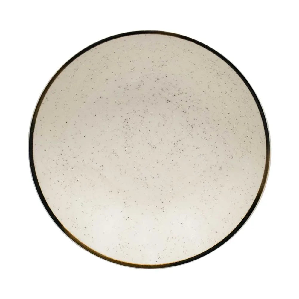 Prato Fundo Cerâmica 20,5 cm Unni Brisa Oxford – Decorada com Pontinhos Pretos