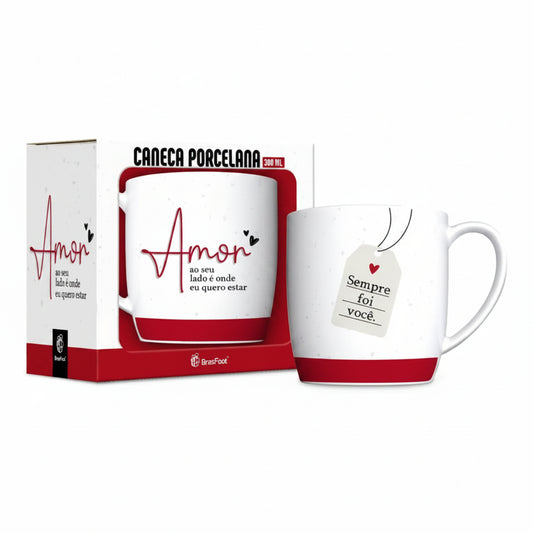 Caneca de Porcelana Urban 300ml “Ao Seu Lado É Onde Eu Quero Estar” | Brasfoot Presentes
