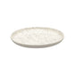 Prato de Sobremesa Cerâmica Flat 20 cm Oxford Chuvisco Moderno - Cerâmica Off-White com Detalhes