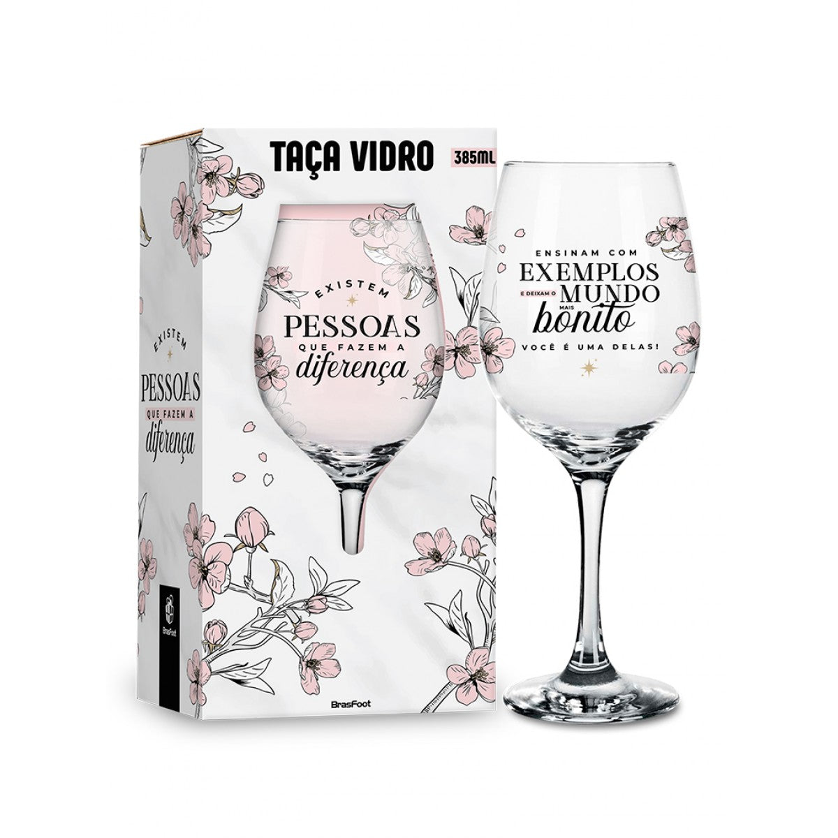 Taça de Vinho 385 ml - Pessoas Que Fazem a Diferença | BrasFoot Presentes