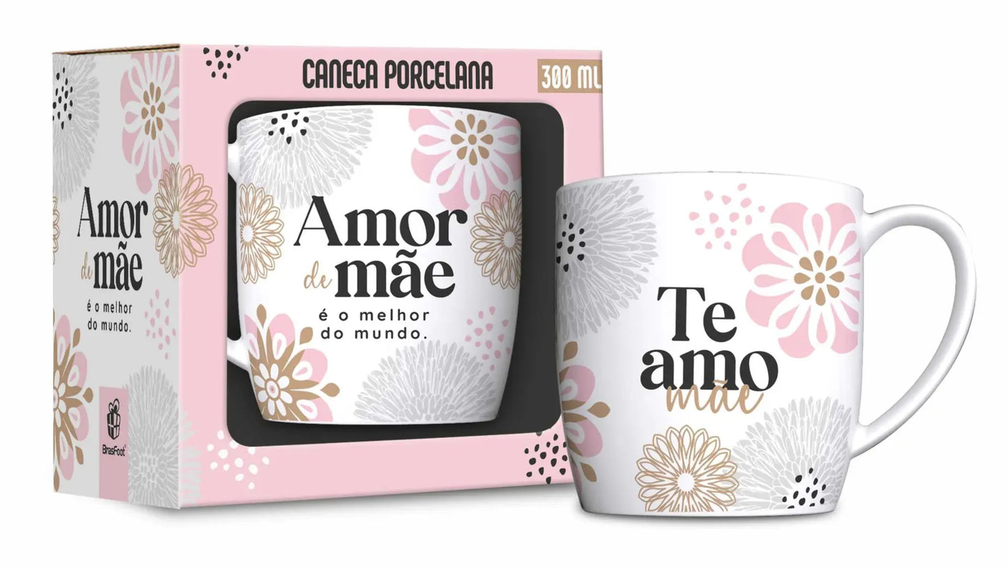 Caneca de Porcelana Urban 300ml Melhor Mãe do Mundo Brasfoot