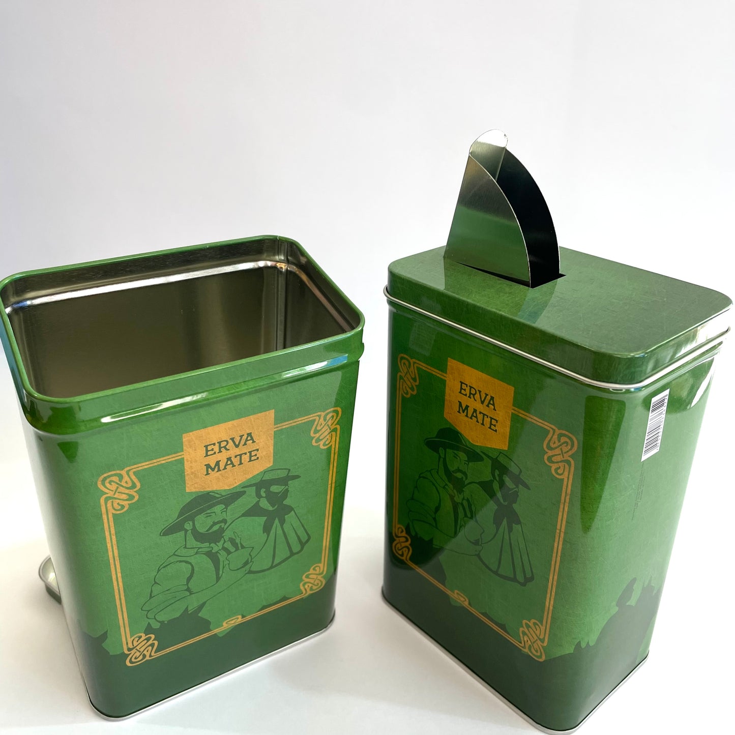 Porta Erva Mate Lata M Verde com Dosador | Conservador Aromas Chimarrão