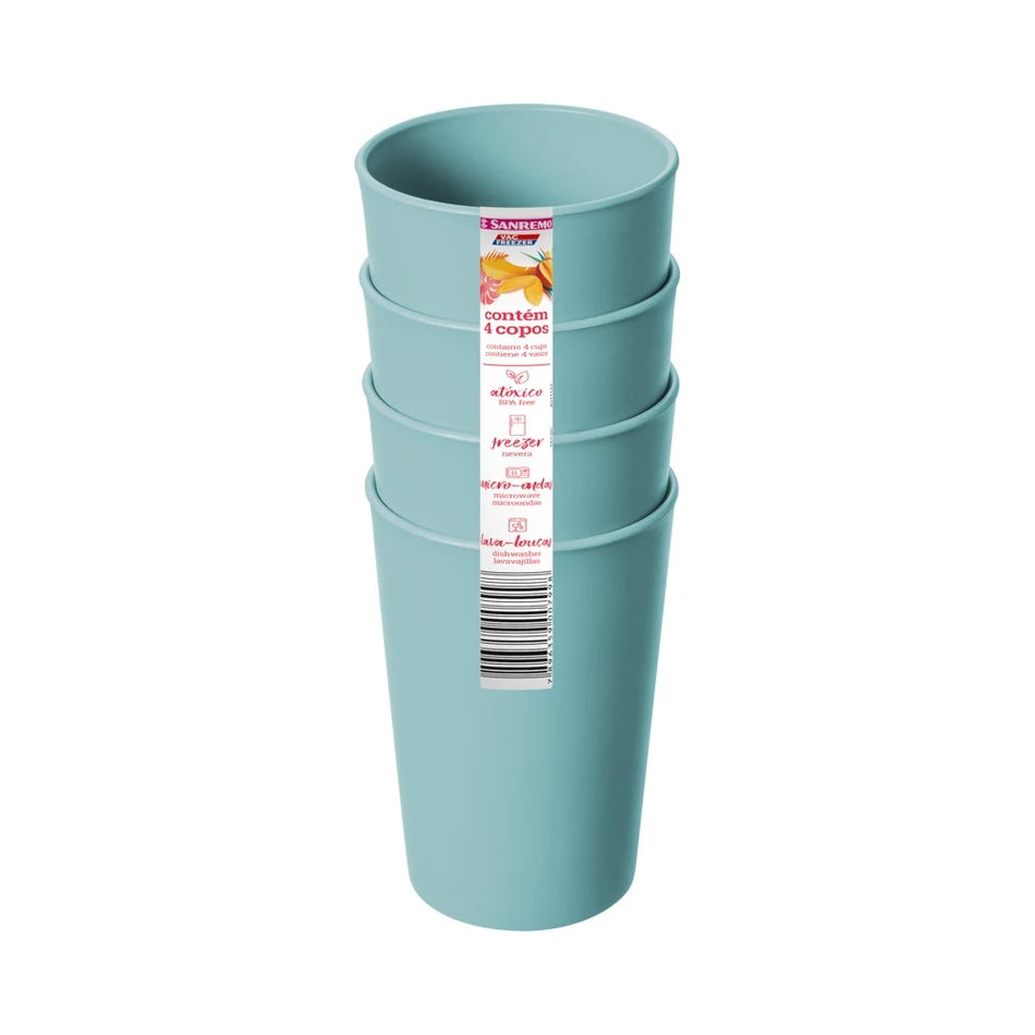 Conjunto 4 Copos Sanremo 270ml Plástico 787/2C | BPA Free
