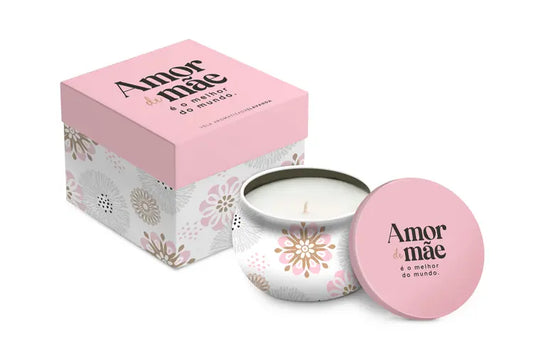 Vela Aromática em Lata | Cera de Soja | Amor de Mãe é o Melhor do Mundo | Brasfoot Presentes