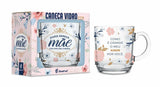Caneca de Vidro Elegance 300ml – Para Minha Mãe com Todo Carinho | Brasfoot Presentes
