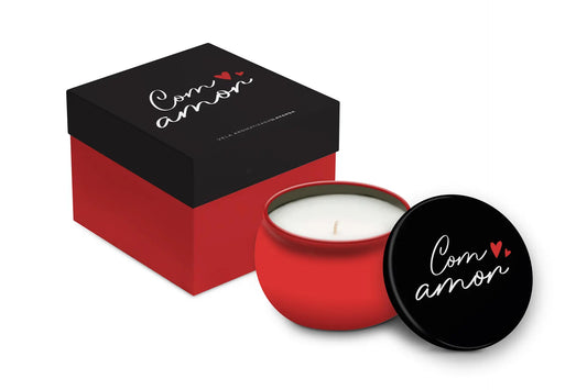 Vela Aromática 55g de Cera de Soja em Lata | Com Amor <3 | Brasfoot Presentes